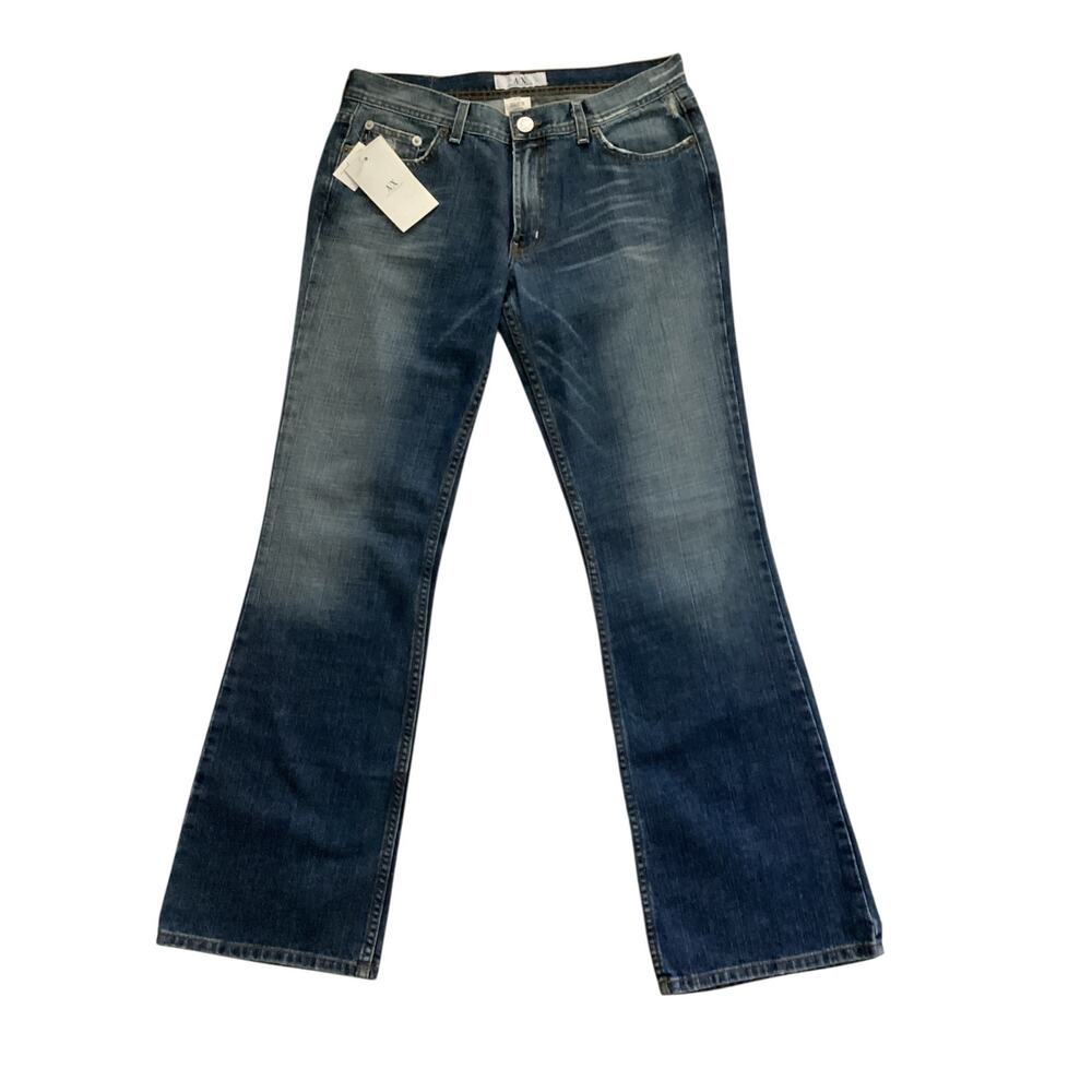 AX Armani Exchange Viper Blue Stone-Washed Bootcut Jeans sz 10R women